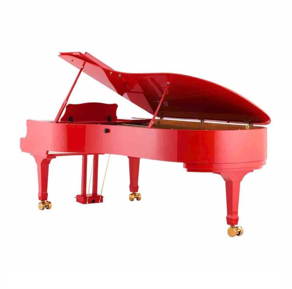 Custom Wholesales Hot-selling Concert Digital Grand Piano 9-Foot Self-playing Piano Red for Hotel Bar Villa