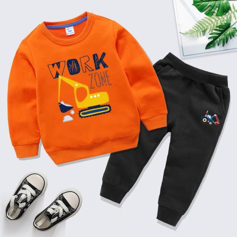 Wholesale children clothing cotton kids sweatshirt 2 piece suit boy girls spring fall tracksuit set  Vetements pour enfants