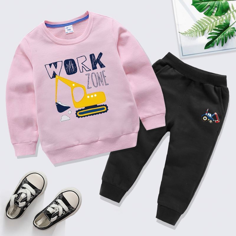 Wholesale children clothing cotton kids sweatshirt 2 piece suit boy girls spring fall tracksuit set  Vetements pour enfants