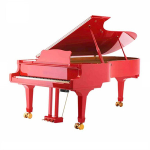 Custom Wholesales Hot-selling Concert Digital Grand Piano 9-Foot Self-playing Piano Red for Hotel Bar Villa