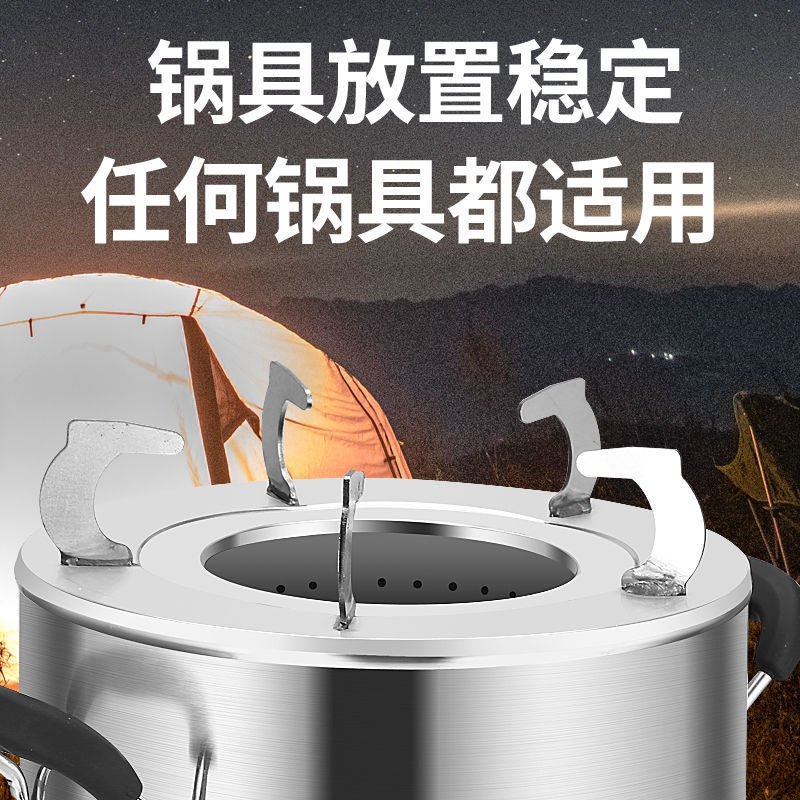 Portable Outdoor Blower Blowing Fan Camping Smokeless Cooking Barbecue Warming Wood Stainless Steel picnic Stove