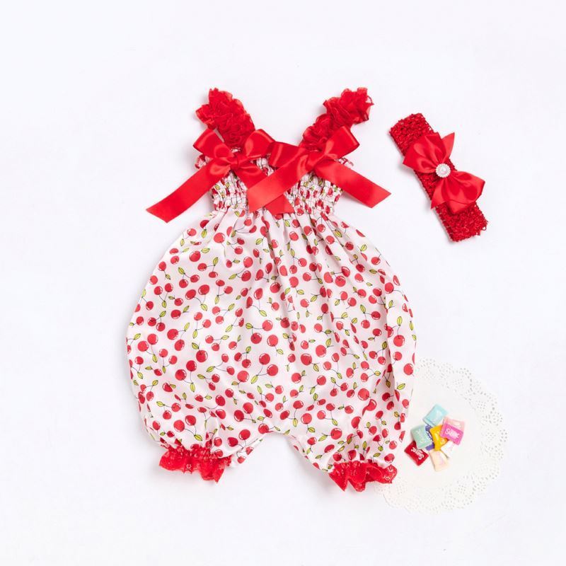 2023 Baby Clothing Girl Newborn Baby Clothes Baby Romper with Headband Hot Sale Ruffled