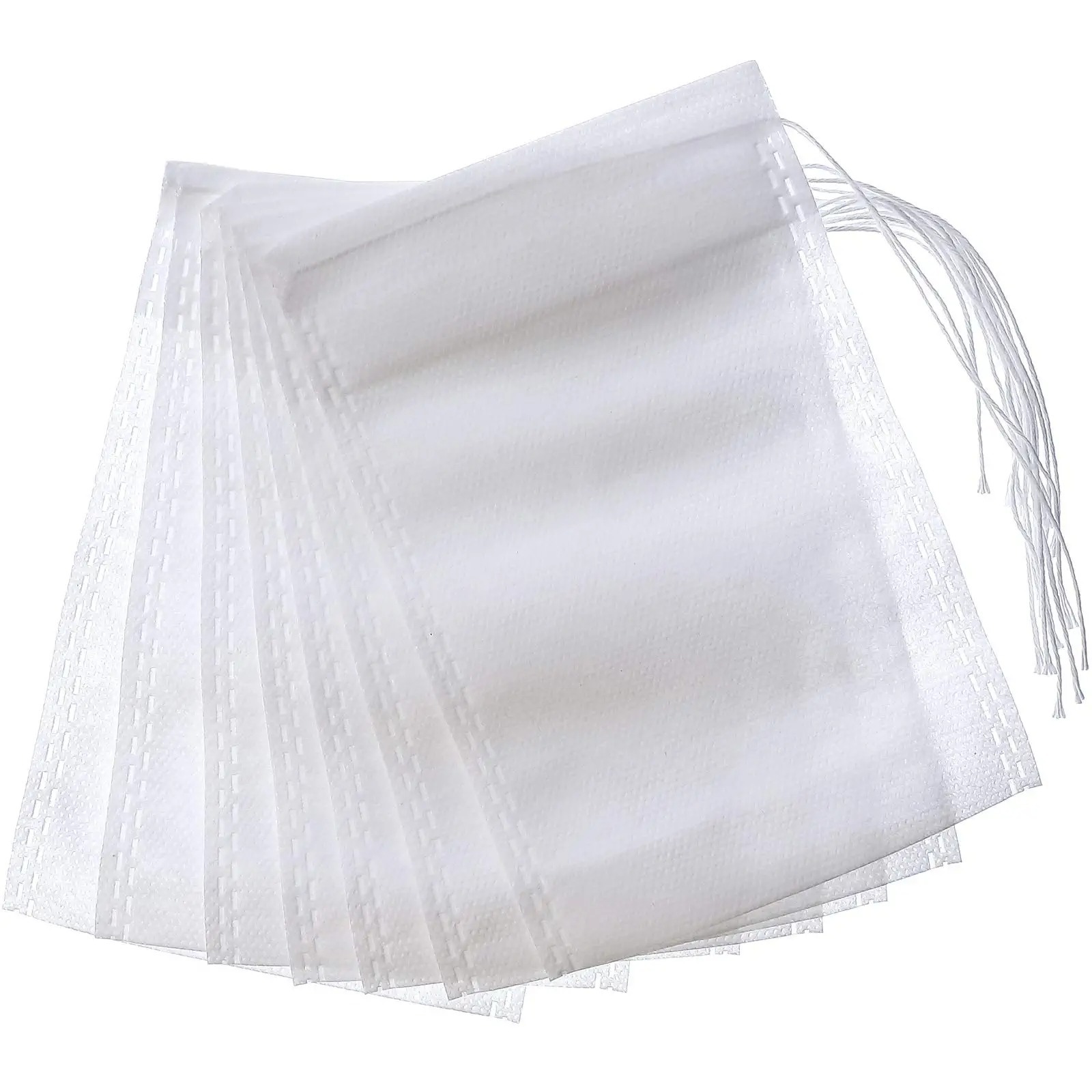 Natural Disposable Empty non woven fabric Tea Bags for Loose Leaf Tea with Drawstring