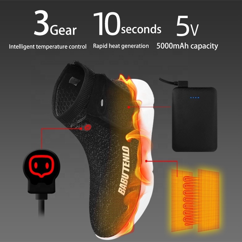 Winter 5V-USB Graphene Intelligent Temperature Control Heating Boots,Rechargeable Battery Heated Shoes Men's and Women'S Models