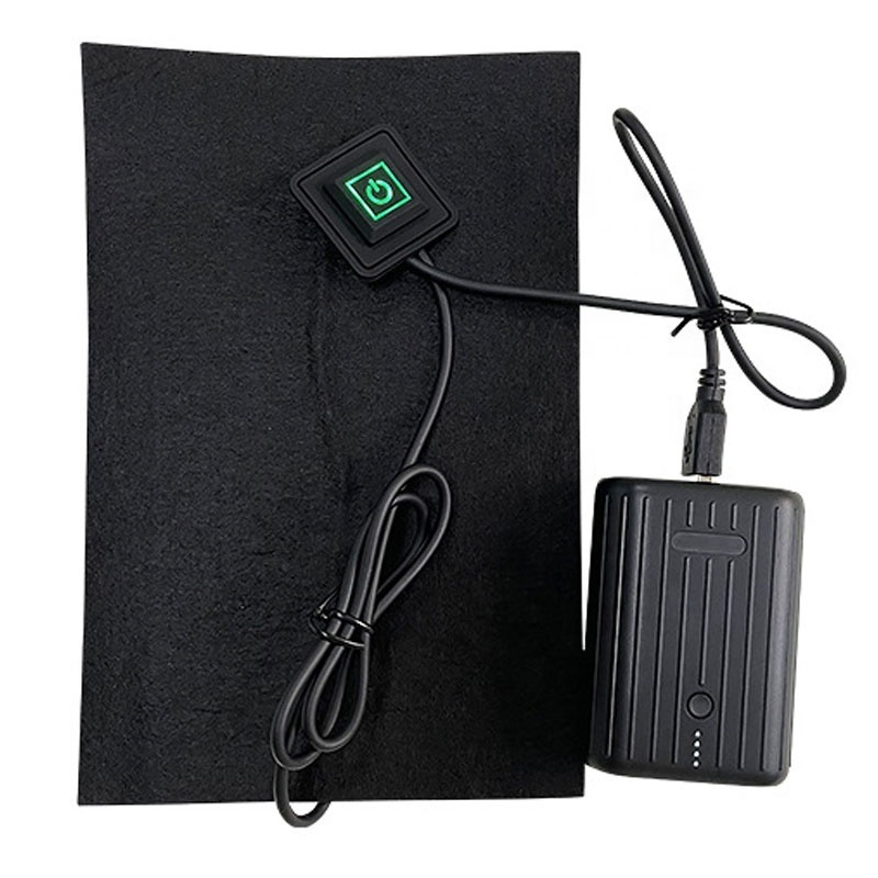 USB silicone button Battery electric heating pad,7.4V smart heating pad(14*21CM),suitable for winter jackets/vests/Shoes,etc