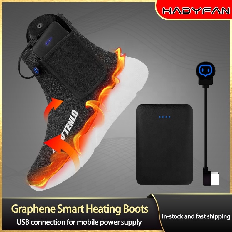 Winter 5V-USB Graphene Intelligent Temperature Control Heating Boots,Rechargeable Battery Heated Shoes Men's and Women'S Models