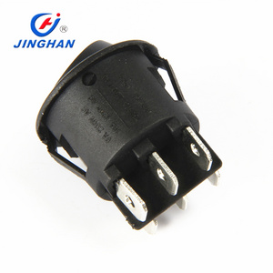 JINGHAN Dia 22mm 6 pin ON-OFF 6a 250v 10a 125v DPST round rocker switch t105 55