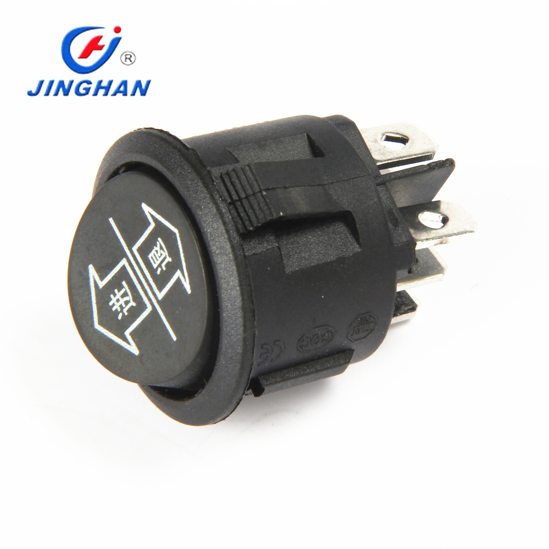 JINGHAN Dia 22mm 6 pin ON-OFF 6a 250v 10a 125v DPST round rocker switch t105 55