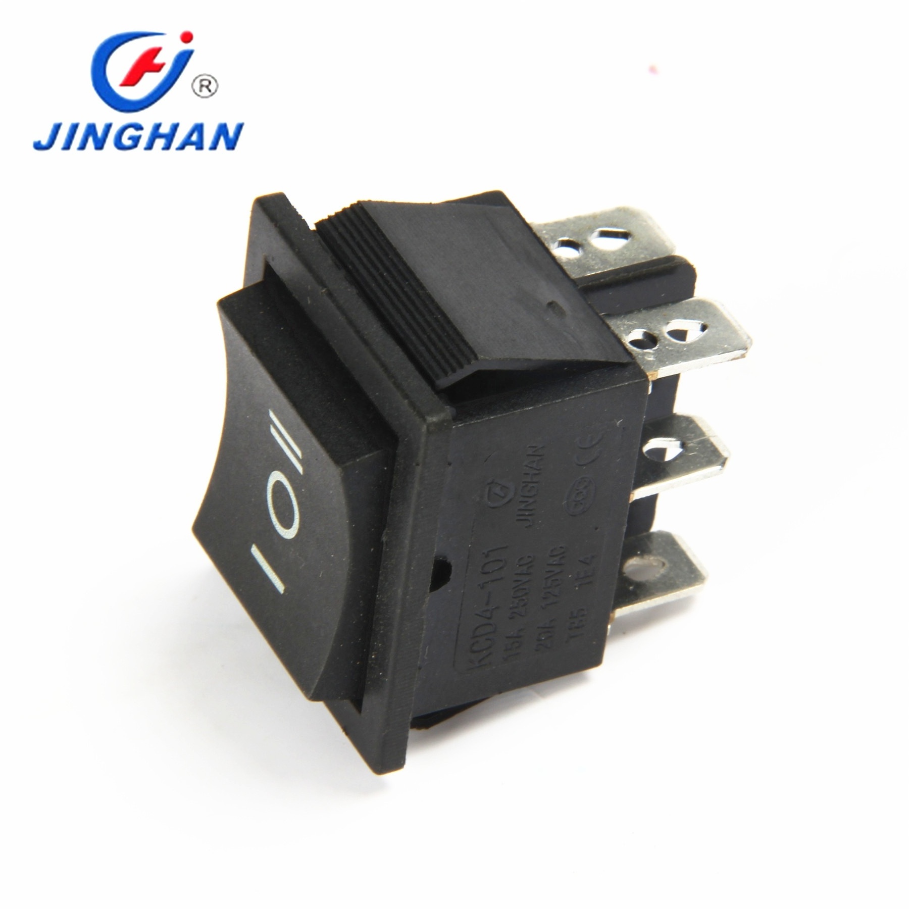 4 pin ON-OFF DPST black square rocker switch, electric welding machine switch