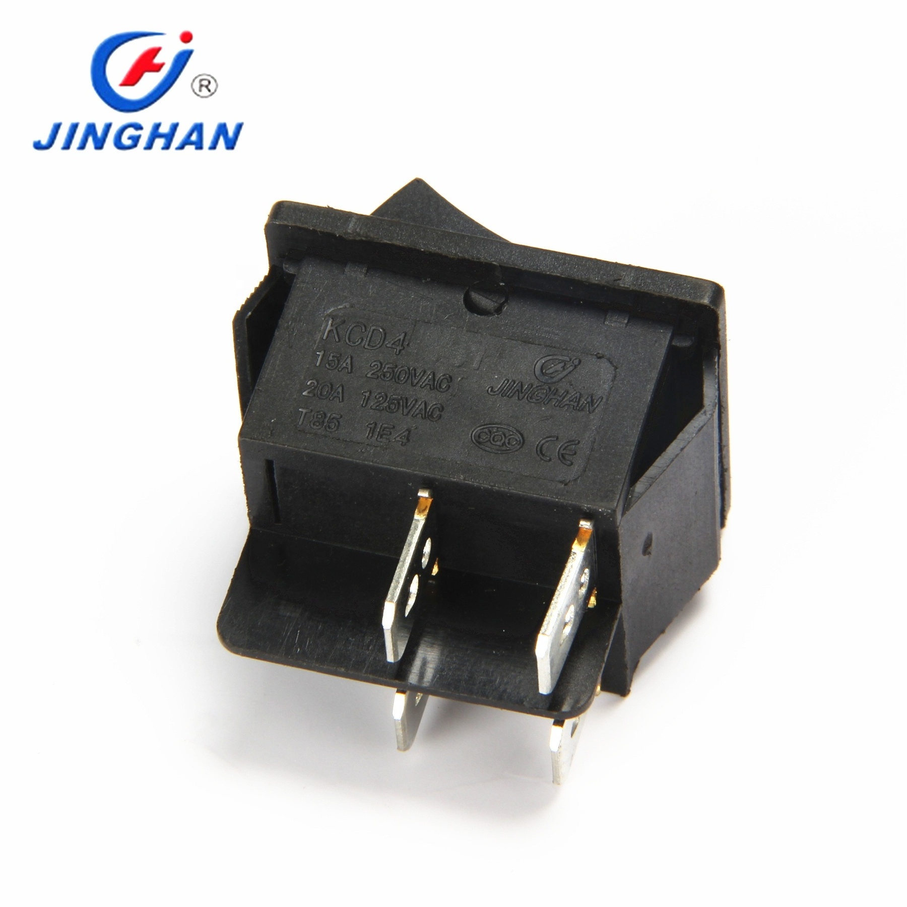 4 pin ON-OFF DPST black square rocker switch, electric welding machine switch