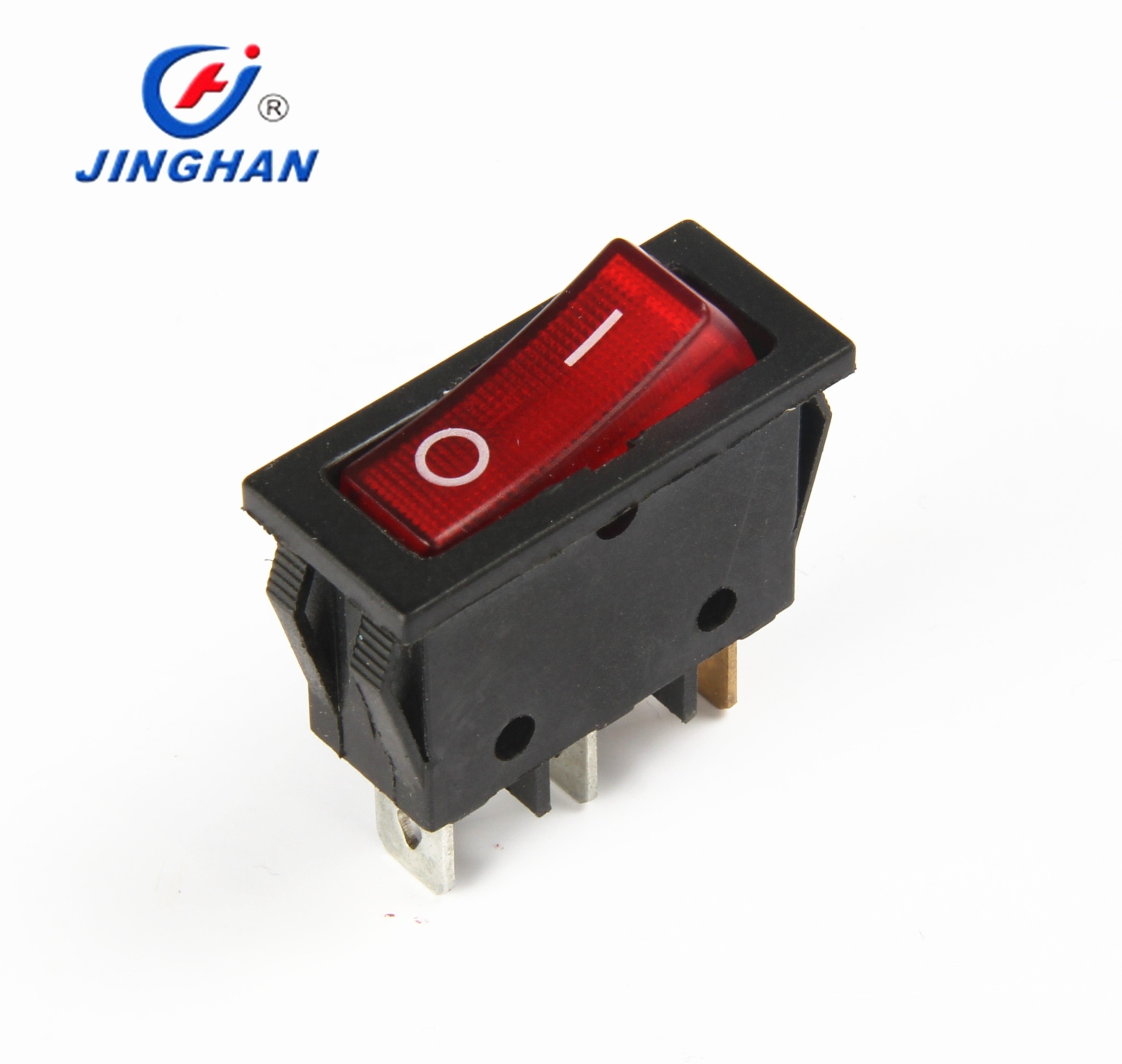 High quality KCD3-102/N 16a 250v SPST red led light rocker switch t105 55 Illuminate Rocker Switch