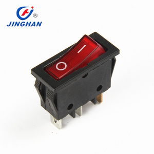 High quality KCD3-102/N 16a 250v SPST red led light rocker switch t105 55 Illuminate Rocker Switch