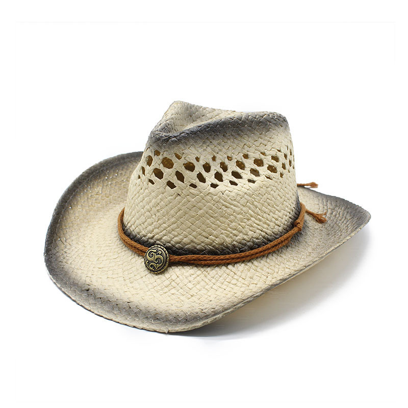 Design Unisex Luxury OEM Wide Brim Cowgirl Sombrero Custom Beach Hard Straw Cowboy Hat