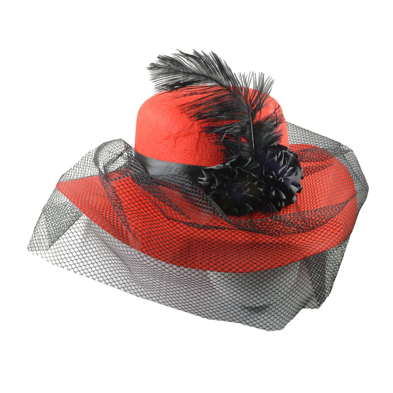 Beautiful Design Woolen Feather Flower Veil Bridal Church Wedding Horse Racing Hats Fascinators For Women Net Hat For Wedding