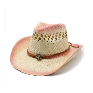 Design Unisex Luxury OEM Wide Brim Cowgirl Sombrero Custom Beach Hard Straw Cowboy Hat