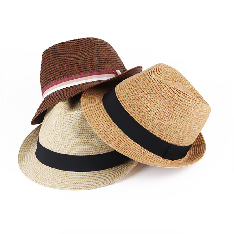 Wholesale customization fashion men straw fedora personalized straw hat straw cowboy hats