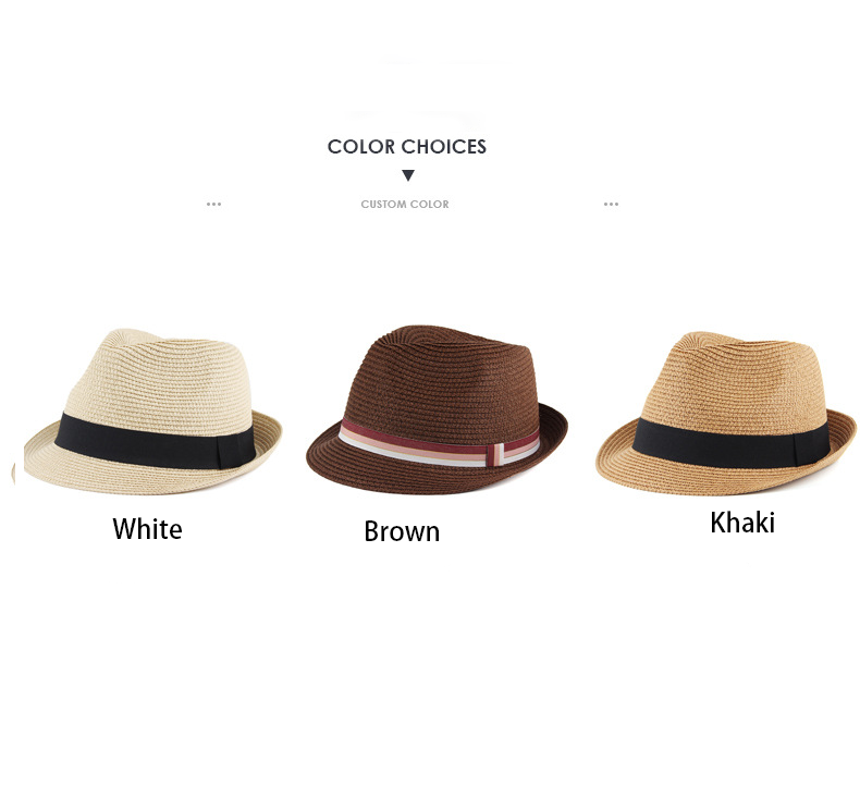 Wholesale customization fashion men straw fedora personalized straw hat straw cowboy hats