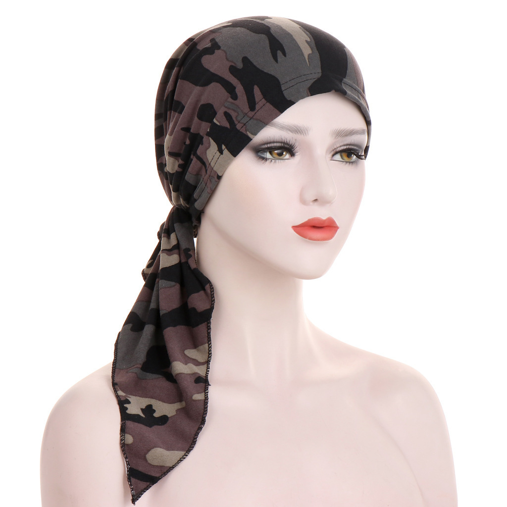 Wholesale African National Style Curved  Tail Caps Muslim Baotou Calico Pullover Cap