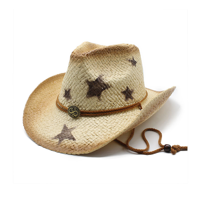 Design Unisex Luxury OEM Wide Brim Cowgirl Sombrero Custom Beach Hard Straw Cowboy Hat