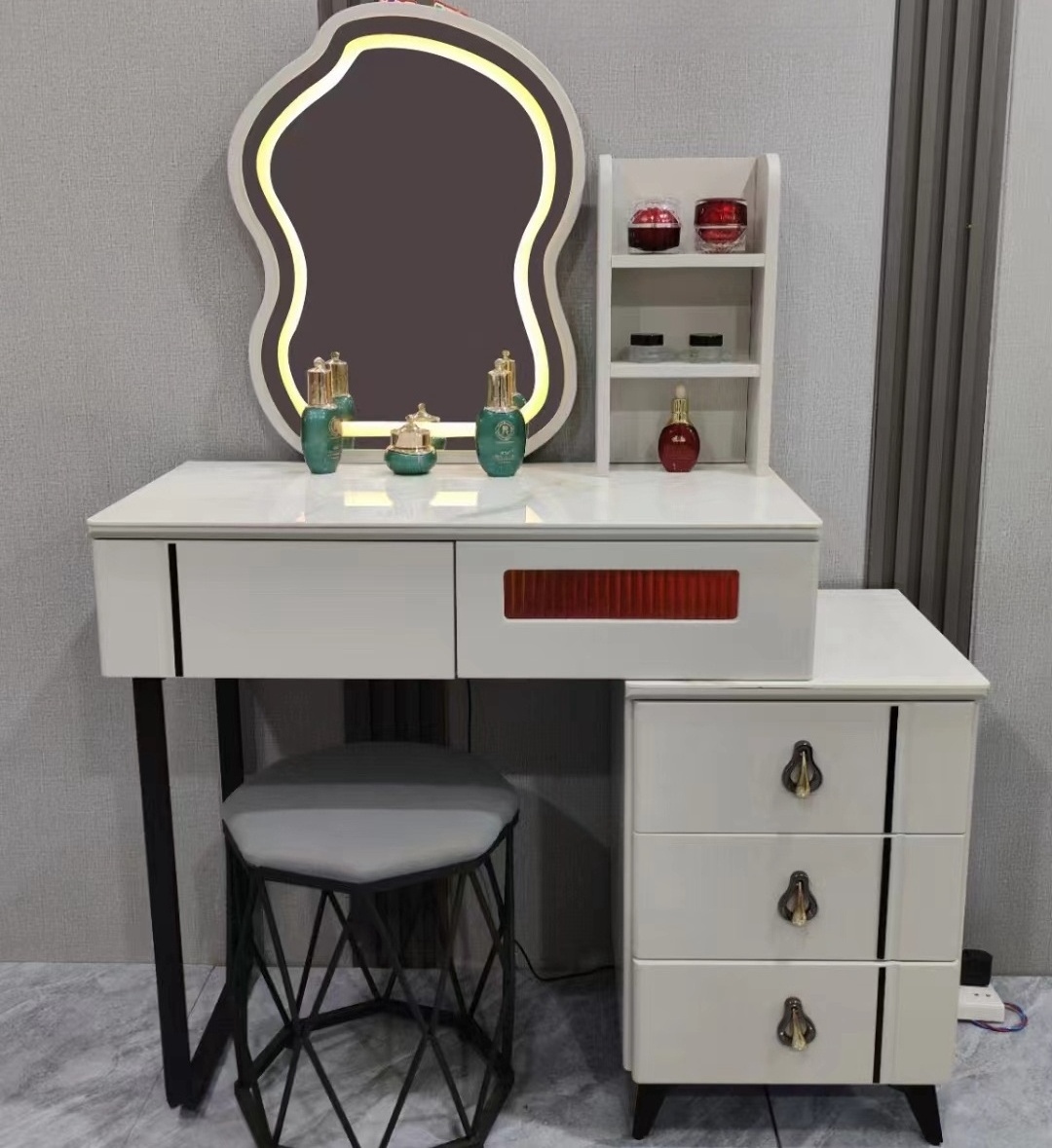 glass dressing table vanity makeup  beige dresser  vanitymaquillaje drawer dresser  vanity desk  vanity mirror hair dresser