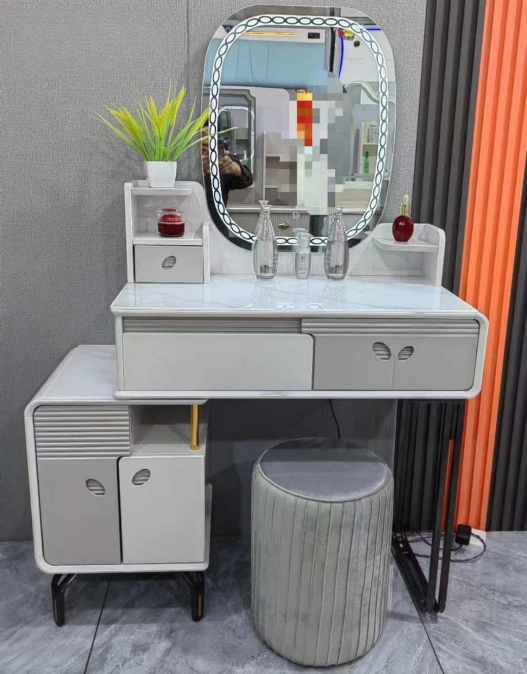 glass dressing table vanity makeup  beige dresser  vanitymaquillaje drawer dresser  vanity desk  vanity mirror hair dresser