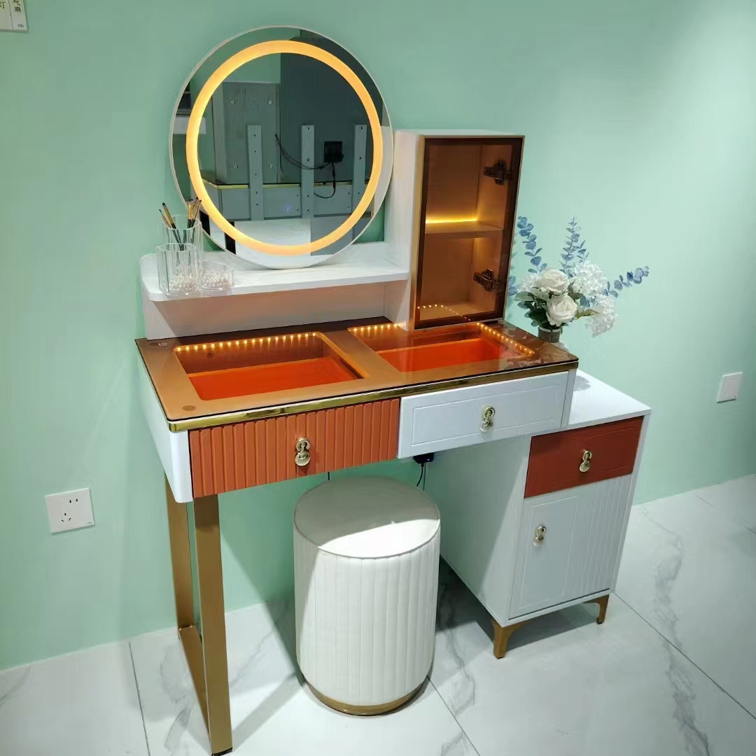 glass dressing table vanity makeup  beige dresser  vanitymaquillaje drawer dresser  vanity desk  vanity mirror hair dresser