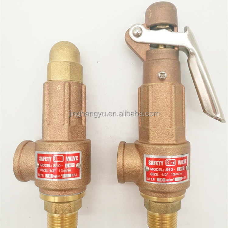 NPT / BSPT Spring Full Threaded Brass Bronze Safety Relief Valve with Lever