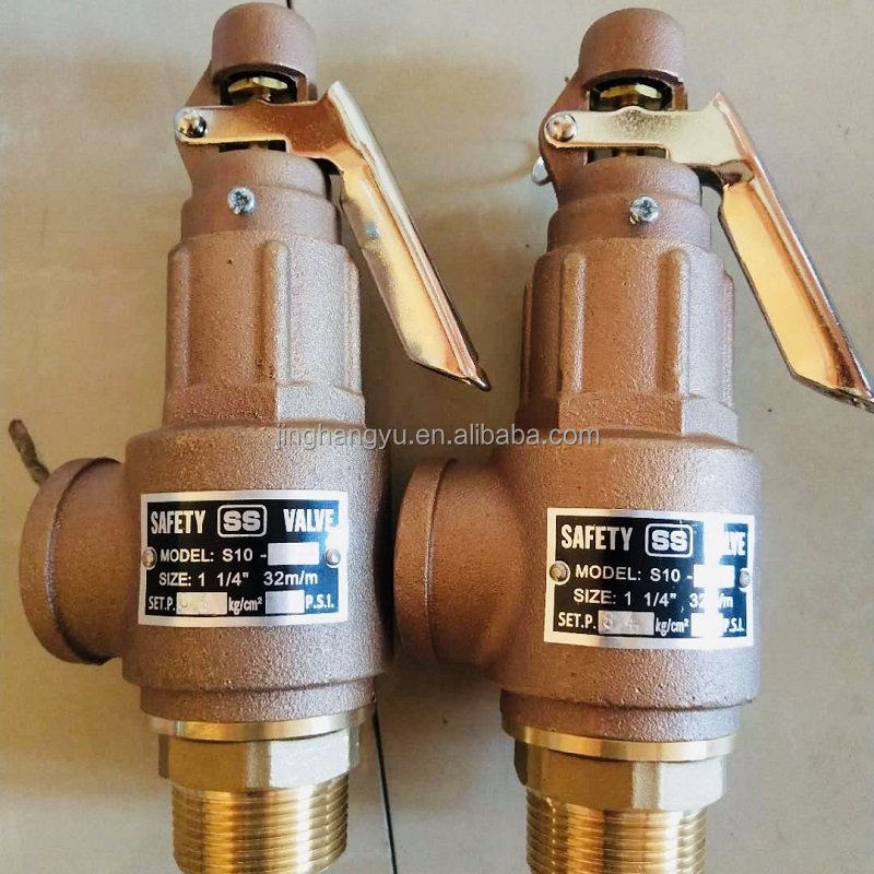 NPT / BSPT Spring Full Threaded Brass Bronze Safety Relief Valve with Lever