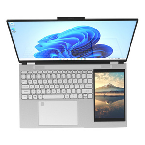 Hot Selling Cheap Laptop Wholesale Dual Screen 15.6 Inch+7 Inch Intel N95 Quad Core 1920*1080 Touch Screen Game Business Laptop