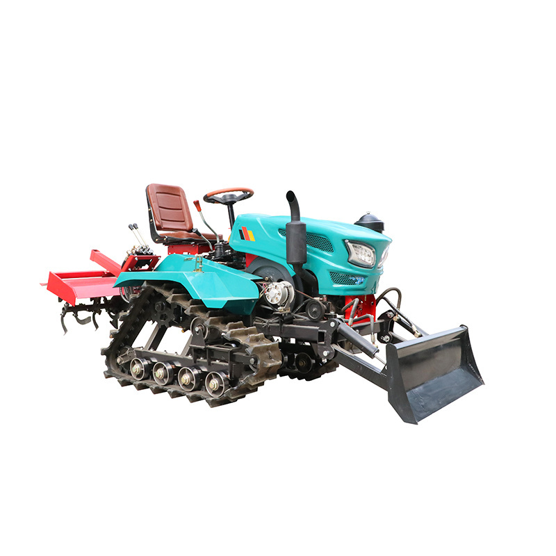 Large Hp Multifunctional greenhouse Cultivator orchard ditch fertilization cultivated land riding caterpillar rotary tiller