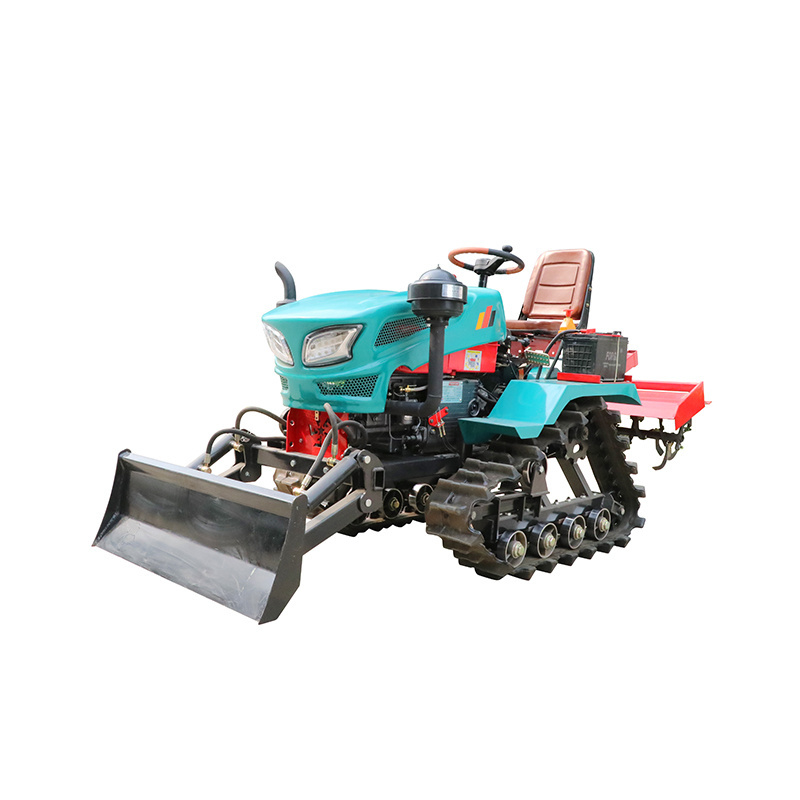 Large Hp Multifunctional greenhouse Cultivator orchard ditch fertilization cultivated land riding caterpillar rotary tiller