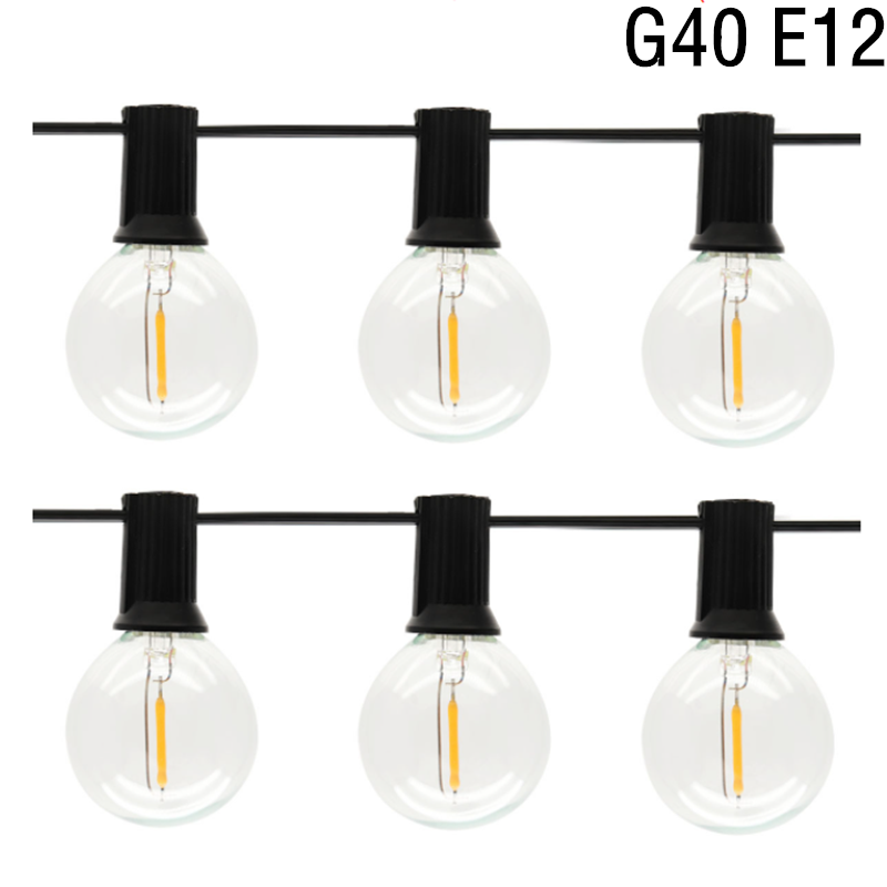 Outdoor hanging 25 LED 25 FT USB charging G40 globe solar string light bulb with remote control