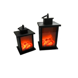 Battery Powered Hanging LED Fireplace Charcoal Flame Lights For Christmas