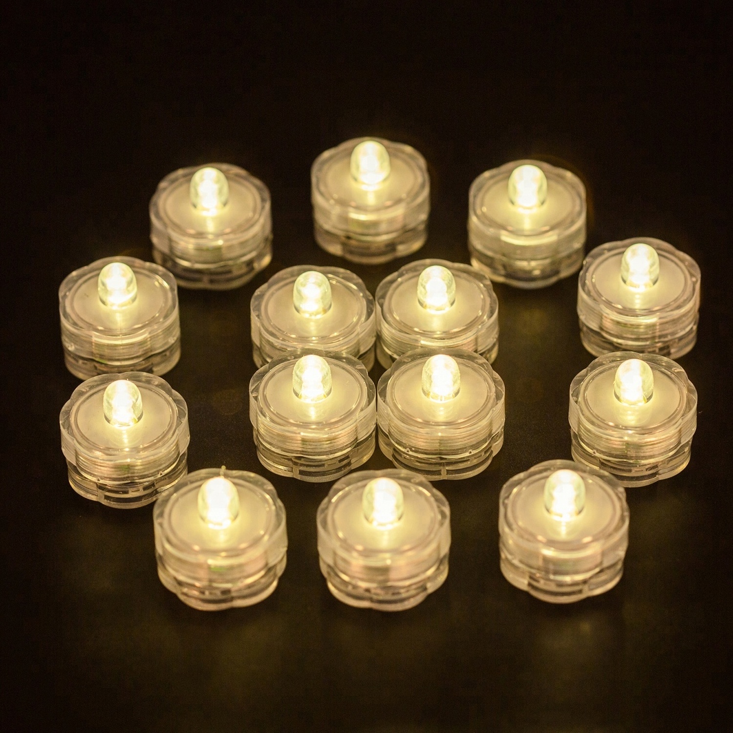 Warm White Waterproof CR2032 Battery Operated LED Submersible Tea Lights