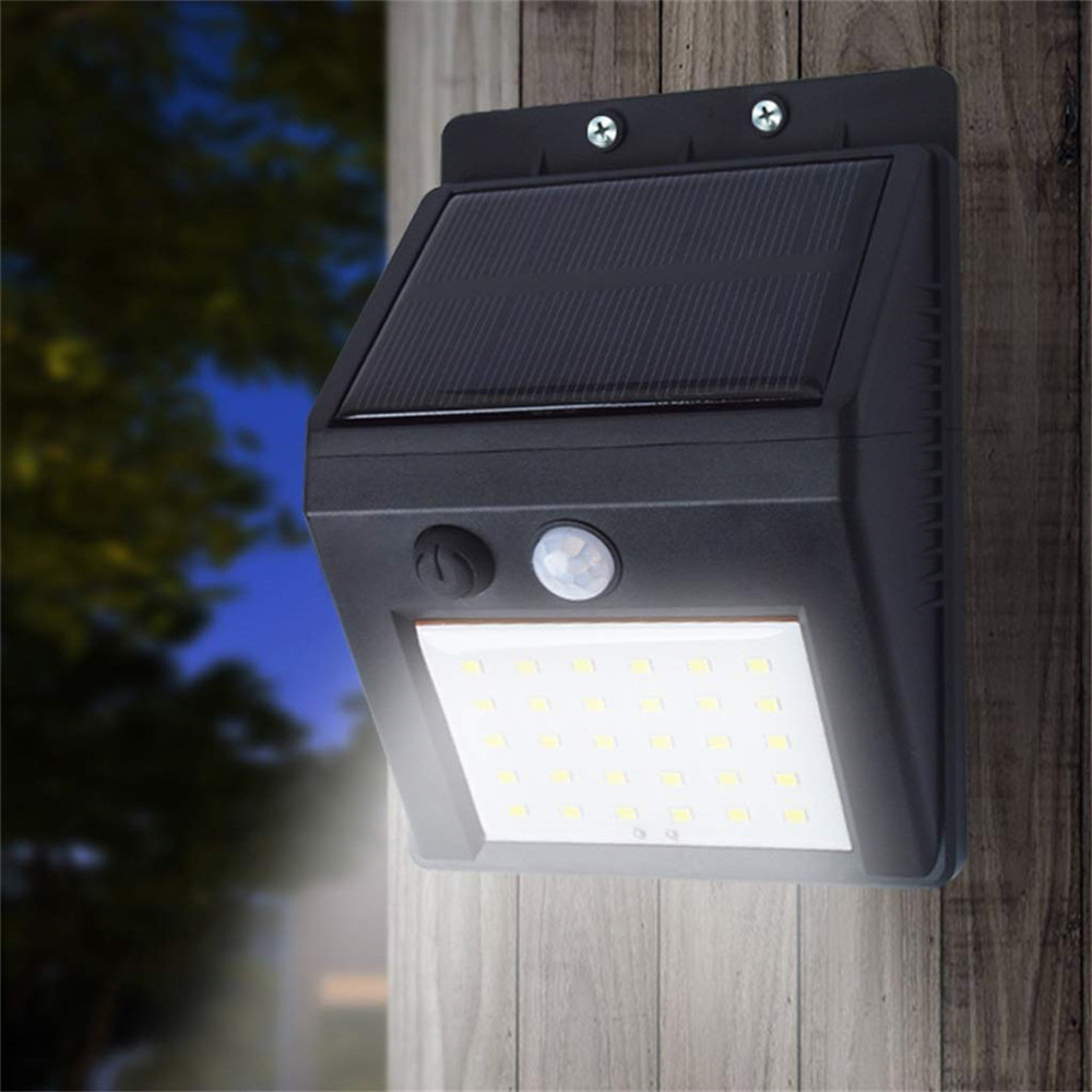 2019 Super Hot PIR sensor CDS Night sensor Solar Powered 30 LED Wall Light Outdoor For Courtyard Pathway