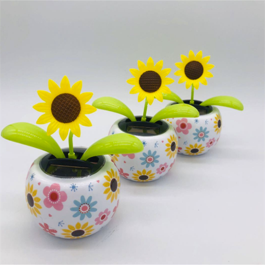 Multi kind solar powered dancing toy flower for car dashboard