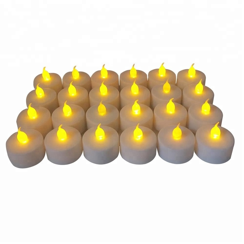 Warm White Flickering Battery Powered Flameless LED Tea Light Candles