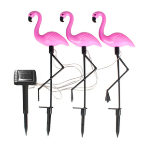 Outdoor Decorative Garden Pink Bird Solar Flamingo Stake Light