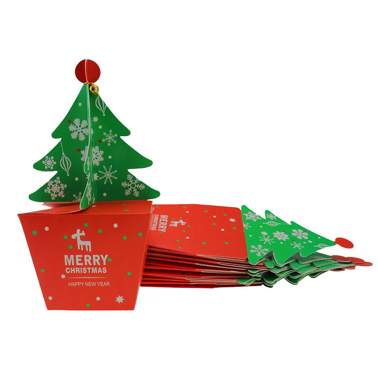 MINI MOQ Wholesale Christmas Tree Shaped Paper Gift Candy Packing Boxes