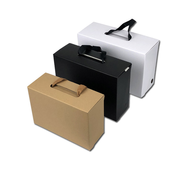 wholesale customized print logo hard paper child black packaging shoes boxes with handle