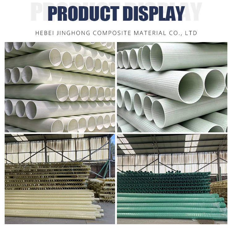 Large diameter insulation grp line winding pultruded fiberglass tube hollow frp pipe