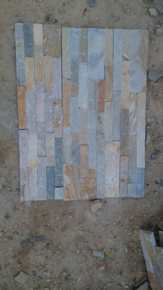 Handmade Beige Slate Mixed Colors Natural Stone Veneer Culture Stone for Wall cladding