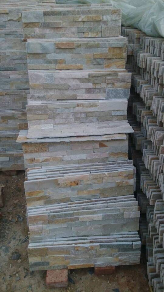 Handmade Beige Slate Mixed Colors Natural Stone Veneer Culture Stone for Wall cladding