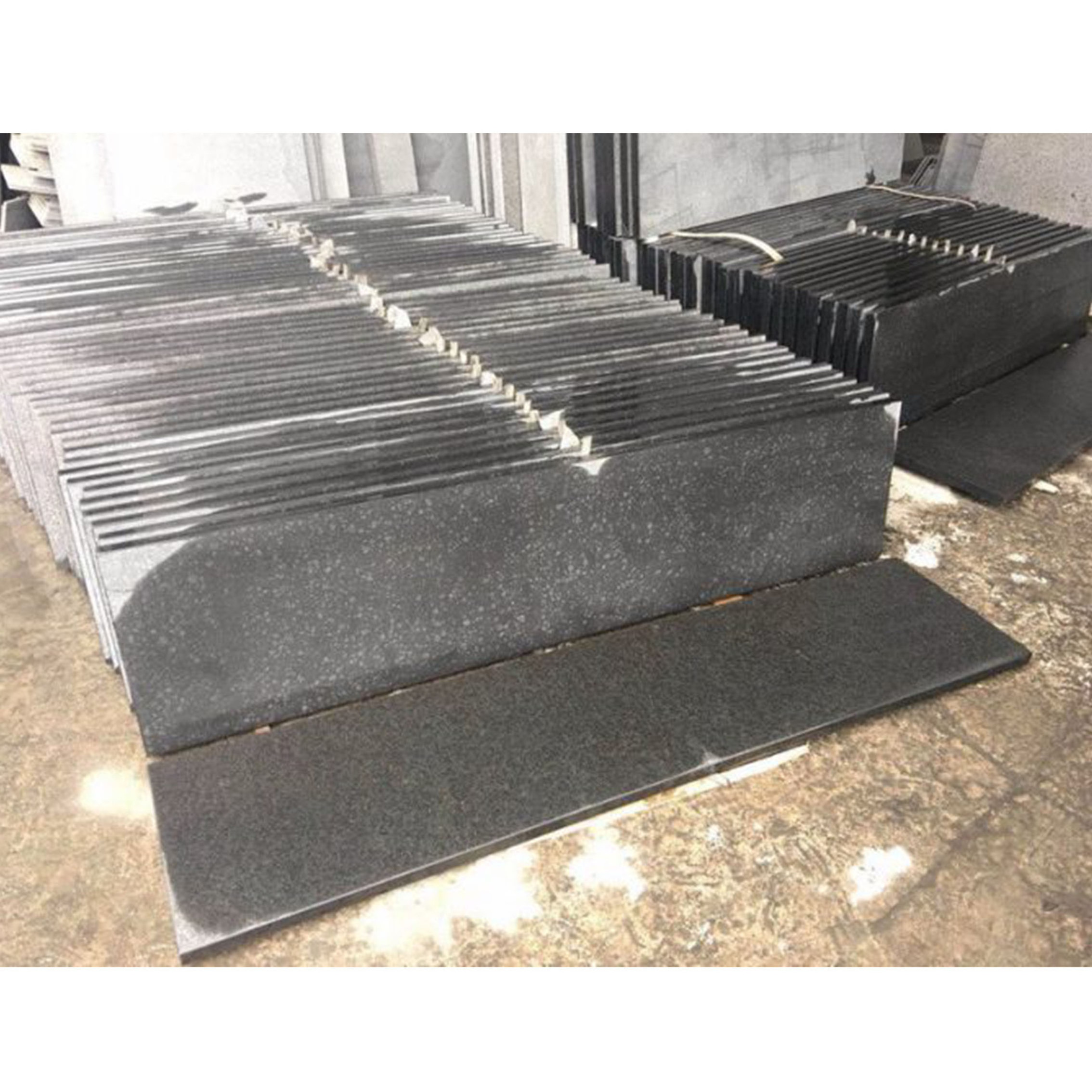 Granite Tile 60 X 60 1cm Step Stone Stair Block Black Grey Paving Stone Granite G603 Natural Polished Graphic Design G603 Dark