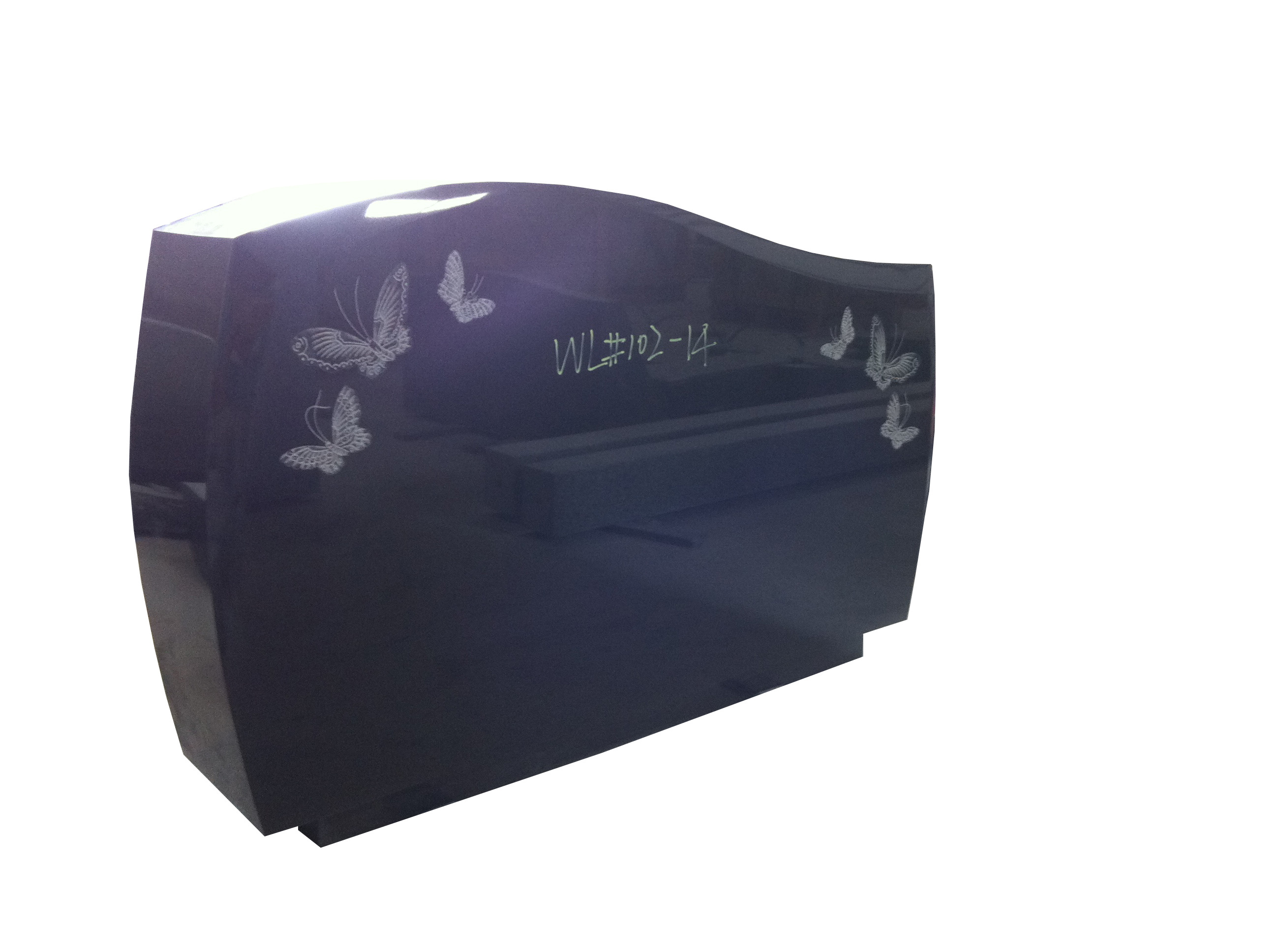 American Style Headstone Shanxi Black Tombstone Monument With Butterfly