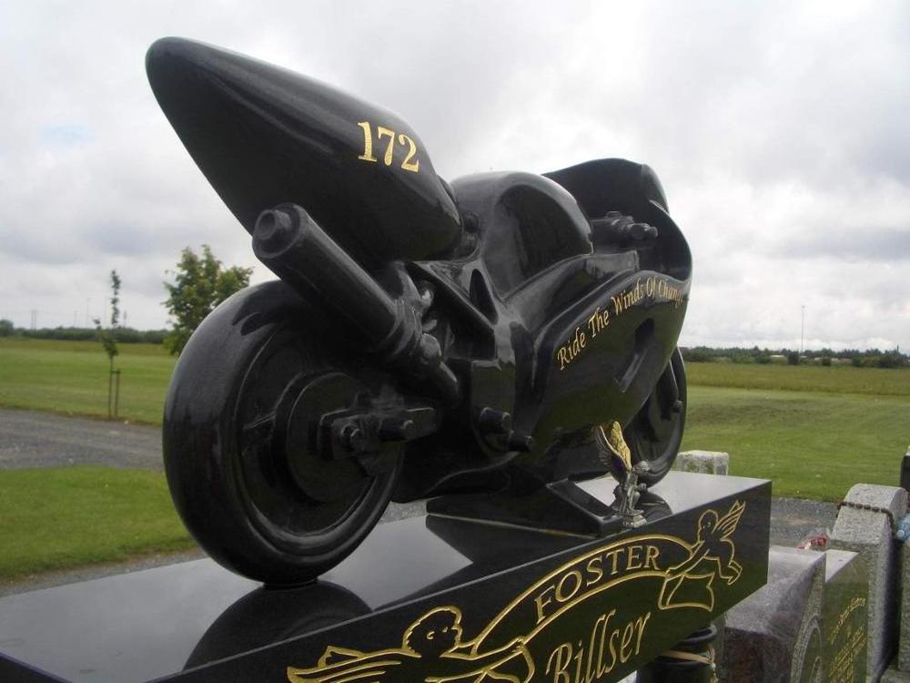 Cemetery Usage Indian Black Granite Headstone in Motorcycle Design