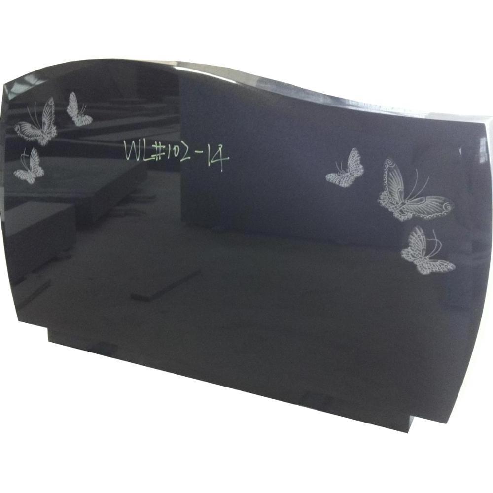 Hot sale modern American style black granite butterfly headstones