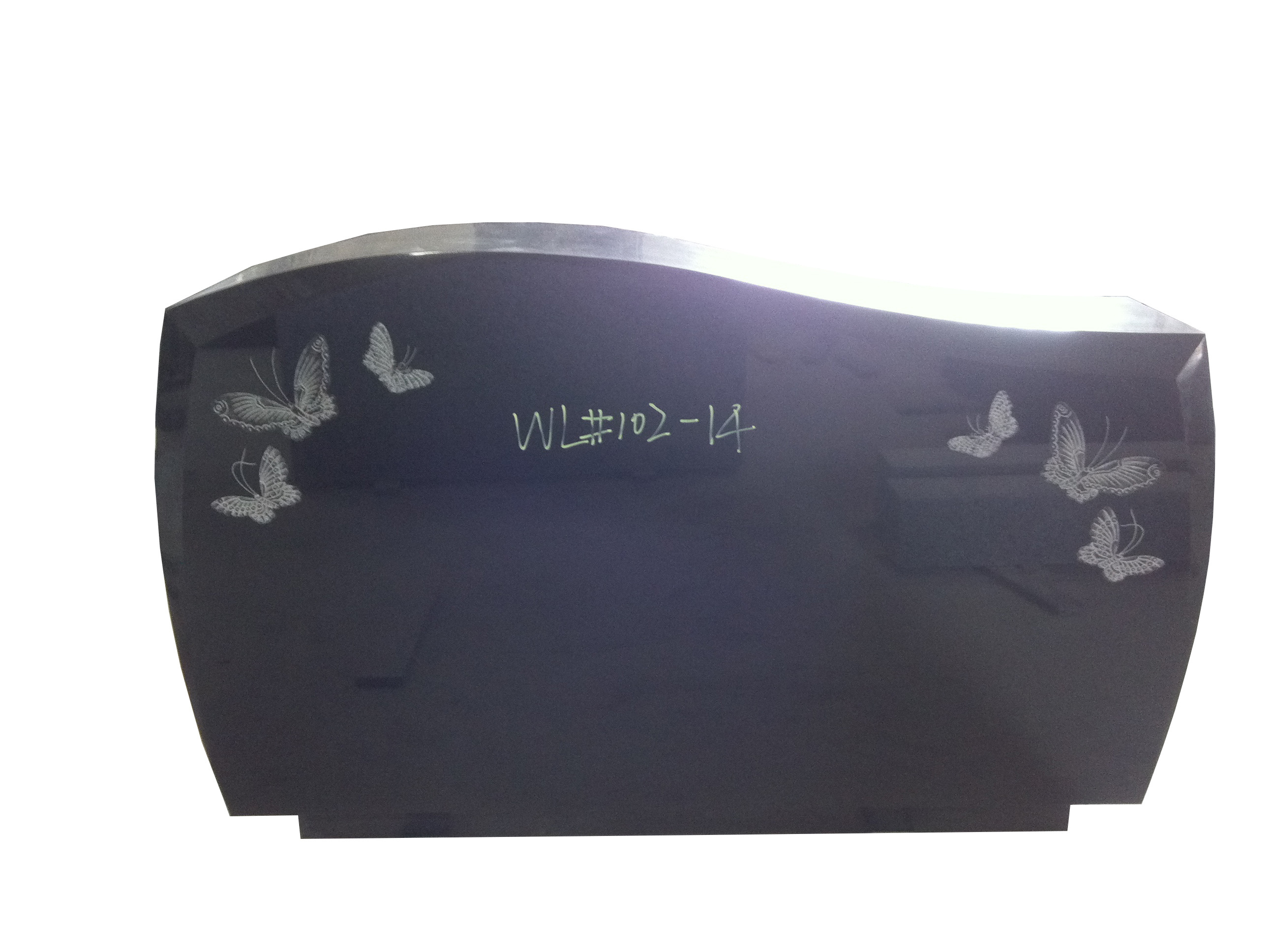 American Style Headstone Shanxi Black Tombstone Monument With Butterfly