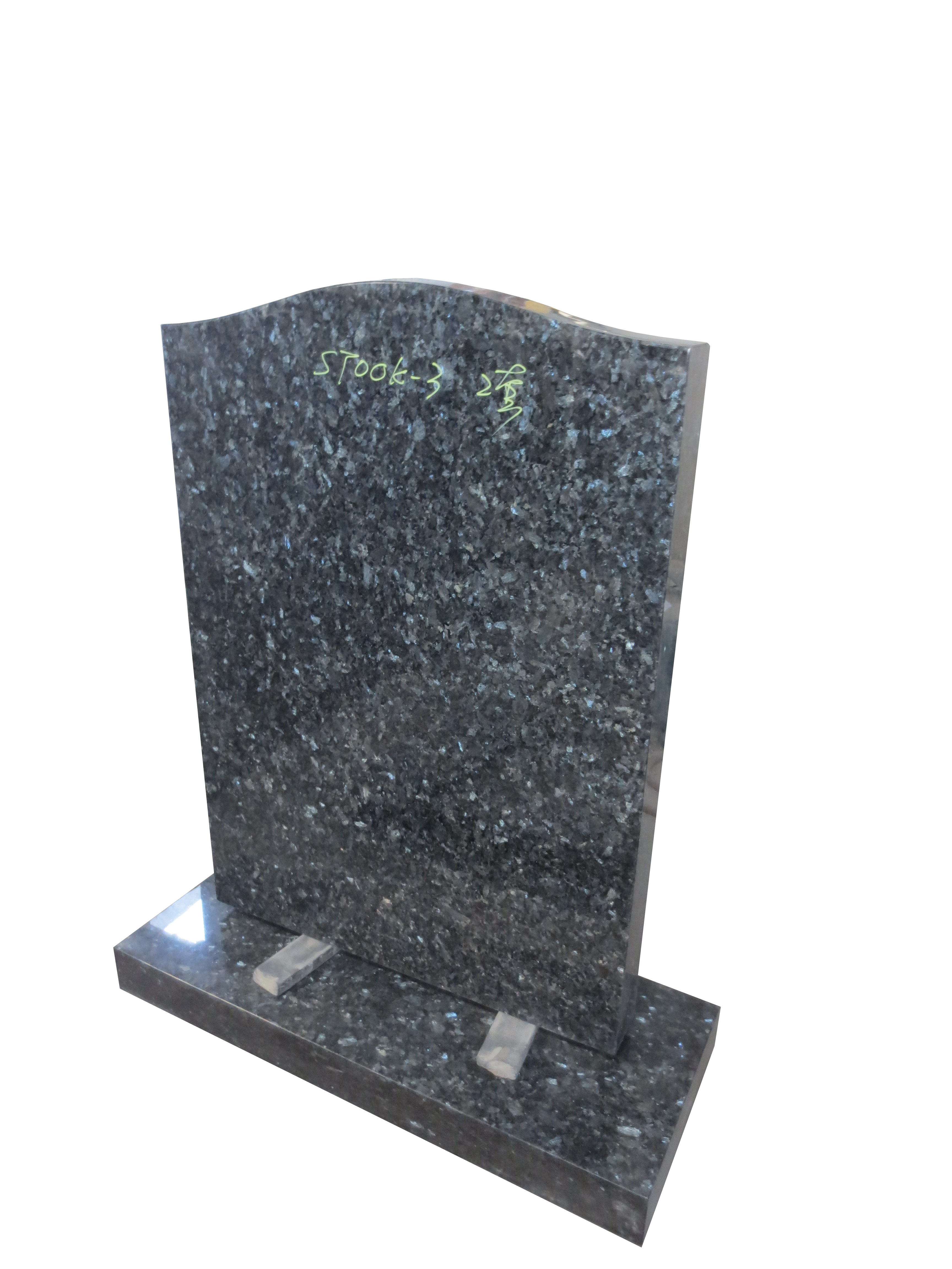 Low price Blue pearl granite serp top design upright headstones