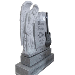 Carve guitar headstone angel custom  shape headstone for graves